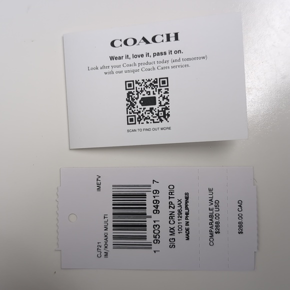 Coach CJ721 Corner Zip Trio In Signature Canvas Gold/Khaki Multi (Firm Price) - Picture 16 of 16